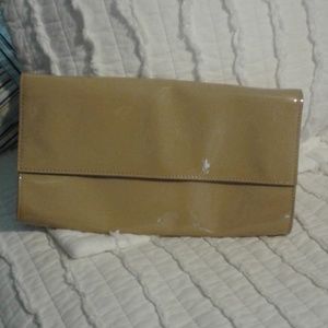 Patent Tan Clutch Bag